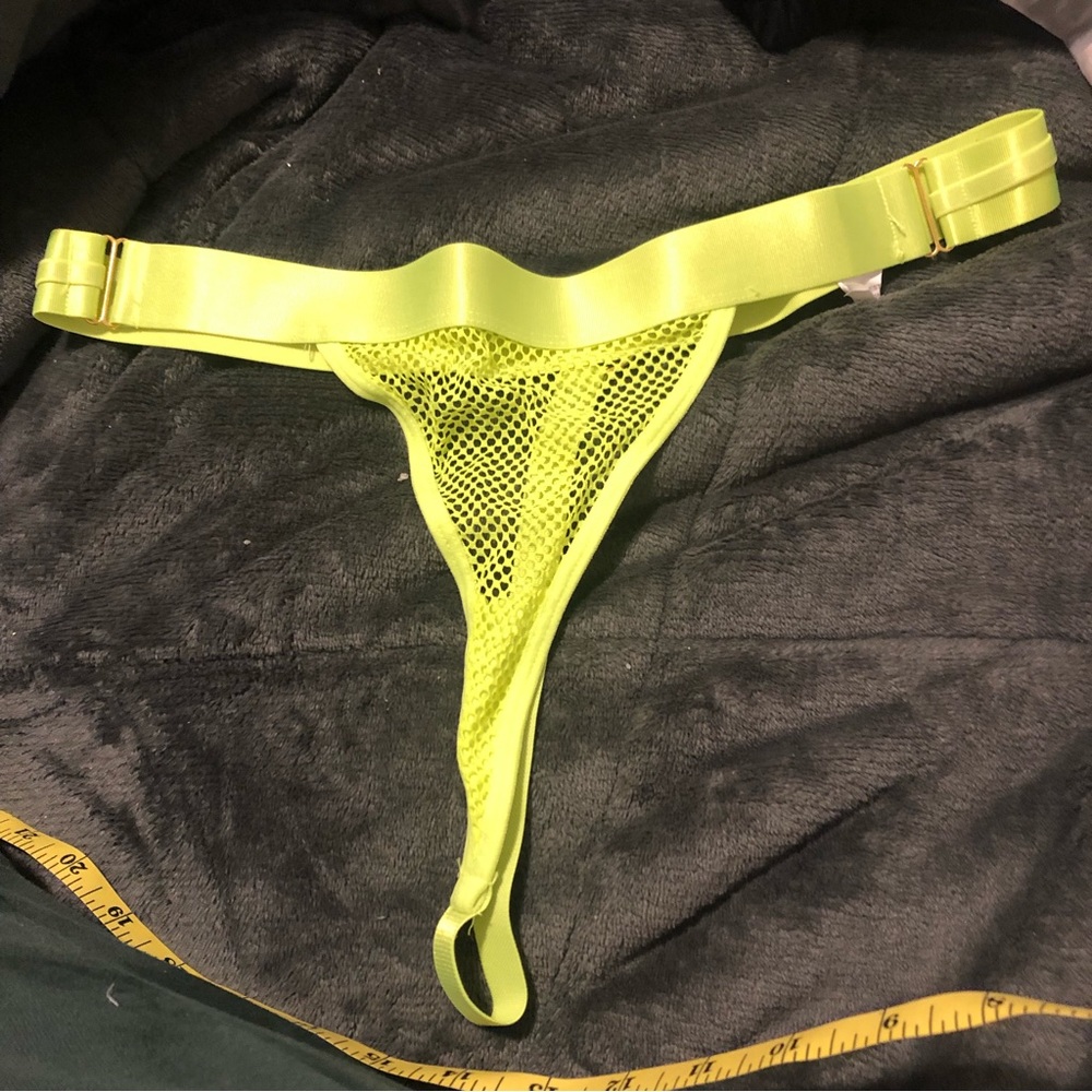 4 Piece Mesh Neon Green Lingerie Set size L - Picture 8 of 11